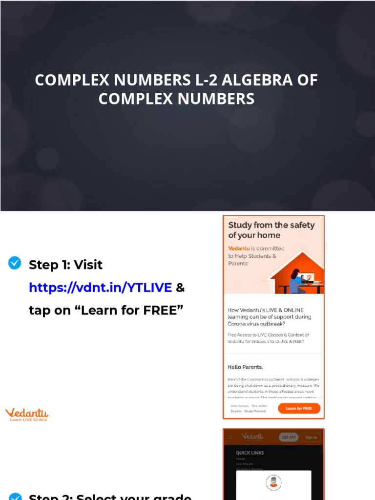 Complex Numbers L-2 Algebra of Complex Numbers | PDF | Complex Number ...