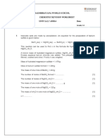 Sadhbhavana World School: Chemistry Revision Worksheet Unit 3,4,5,7 And14 Date