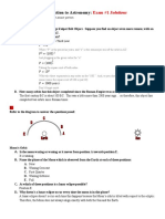 Astronomy 100: Introduction To Astronomy:: Exam #1 Solutions