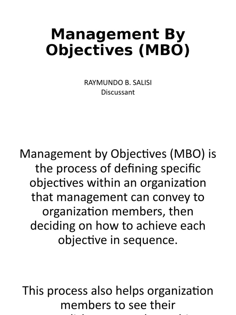 Management by Objectives (MBO) | PDF | Goal | Organizational Behavior