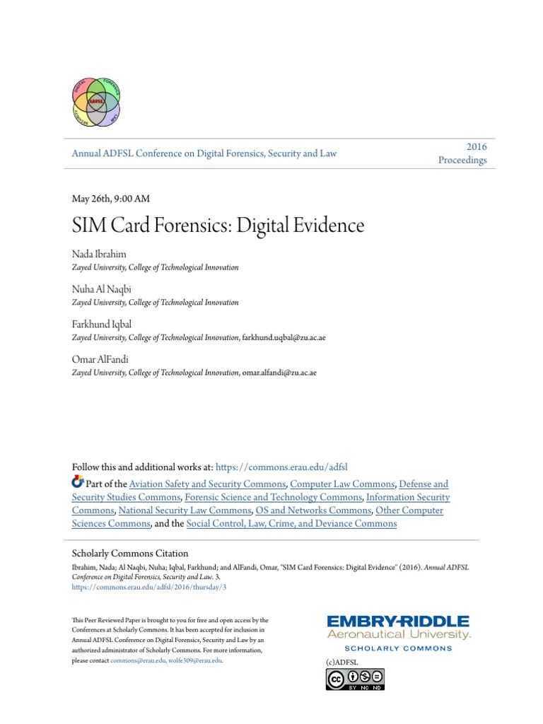 SIM Card Forensics Digital Evidence PDF Download Free PDF Mobile