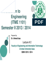 Introduction To Engineering (ITME 1101) Semester II 2013 / 2014