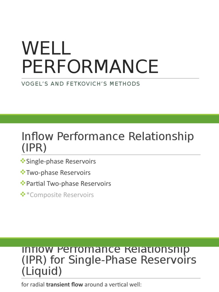 Well Performance: Vogel & Fetkovich IPRs | PDF | Petroleum Reservoir ...