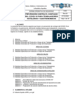 Prevención Contra El Contagio Del Covid-19 para Trabajadores Hoteleros y Gastronómicos