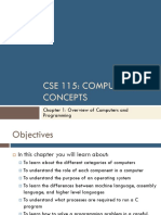 CSE 115: Overview of Computers, Components, Languages & Programming Concepts