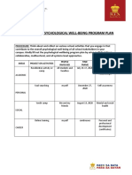 Worksheet 1.4: Psychological Well-Being Program Plan: Areas Project or Activities People Involved Time Frame Outcome