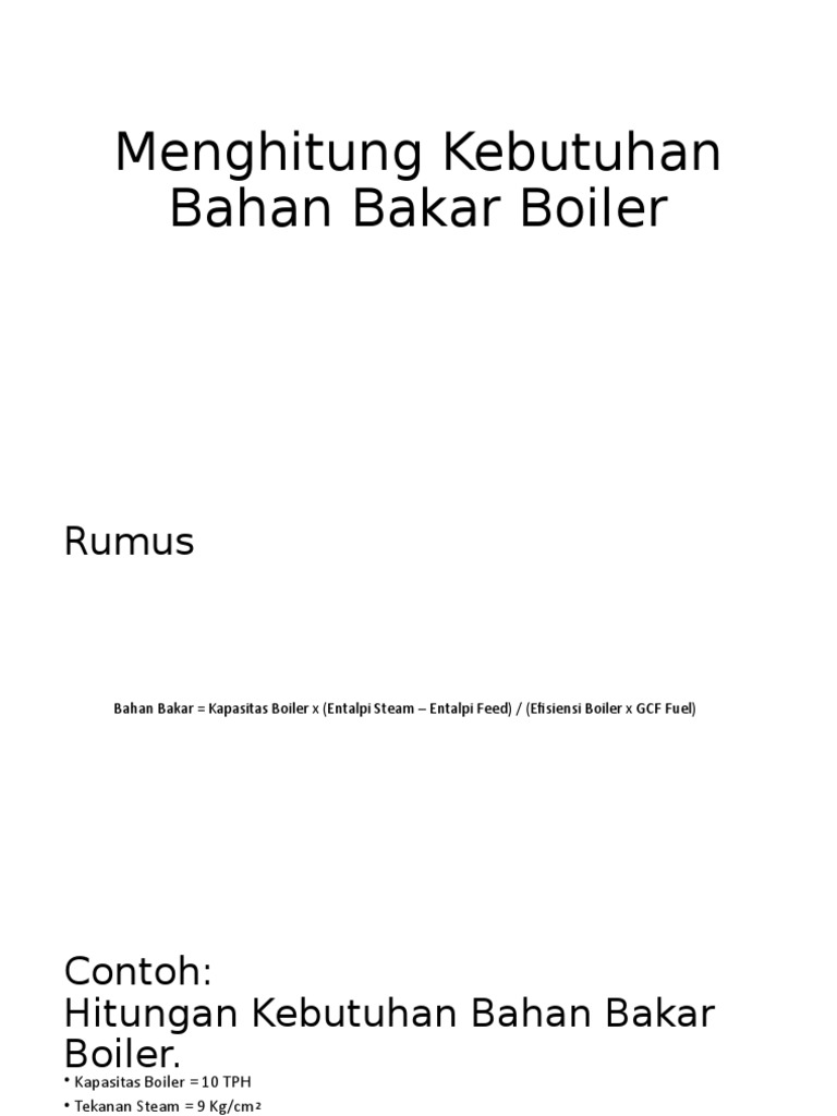 Menghitung Kebutuhan Bahan Bakar Boiler | PDF