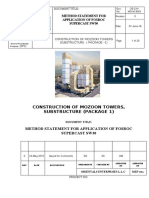 Construction of Mozoon Towers, Substructure (Package 1) : Method Statement For Application of Fosroc Supercast Sw30