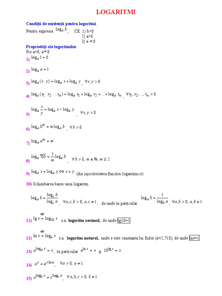 Formule Logaritmi | PDF