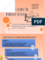 THE Research Process!: A Series of Actions, Used To Yield Information To Solve A Problem or Answer A Question