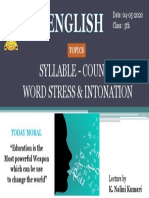 Syllable Count, Word Stress & Intonation