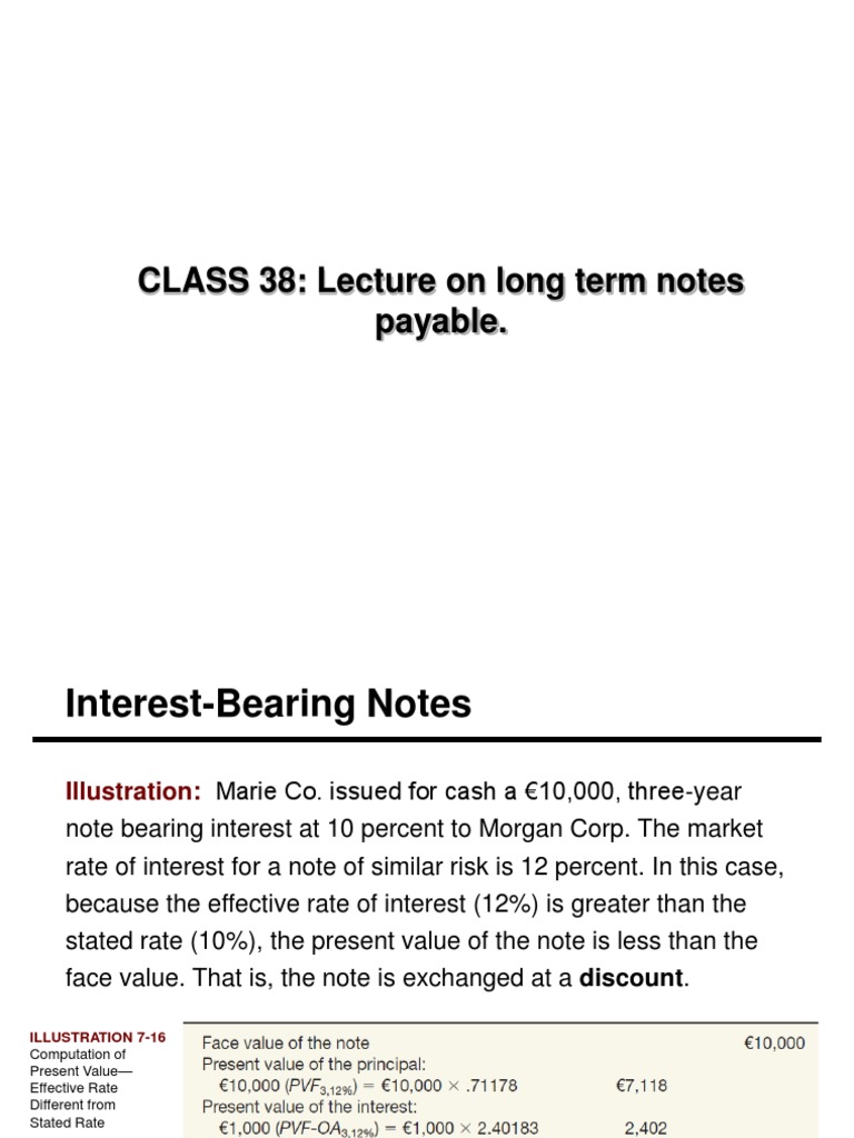 CLASS 38: Lecture On Long Term Notes Payable | PDF