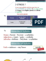 What Is Word Stress ?: We Do Not Say Each Syllable With The Same Force Strength