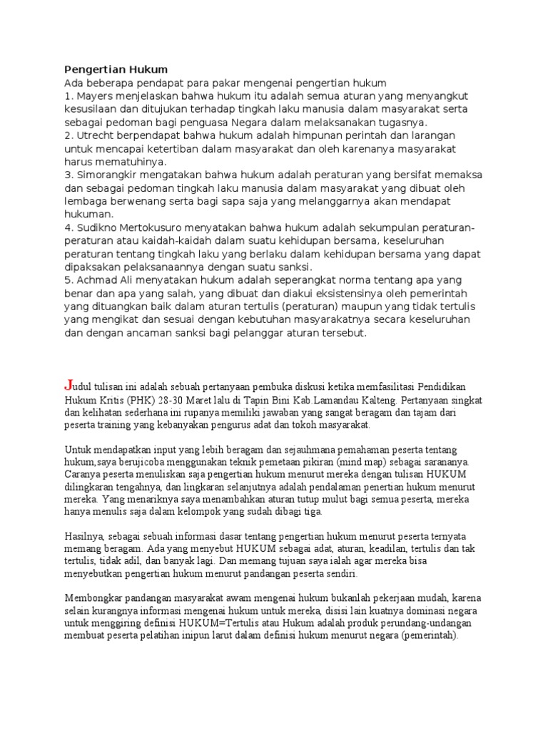 Pengertian Hukum Pdf