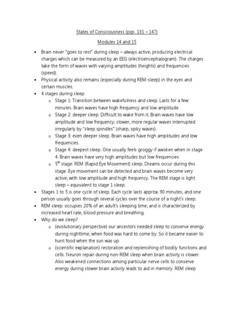 Understanding Sleep and Consciousness | PDF | Sleep | Dream