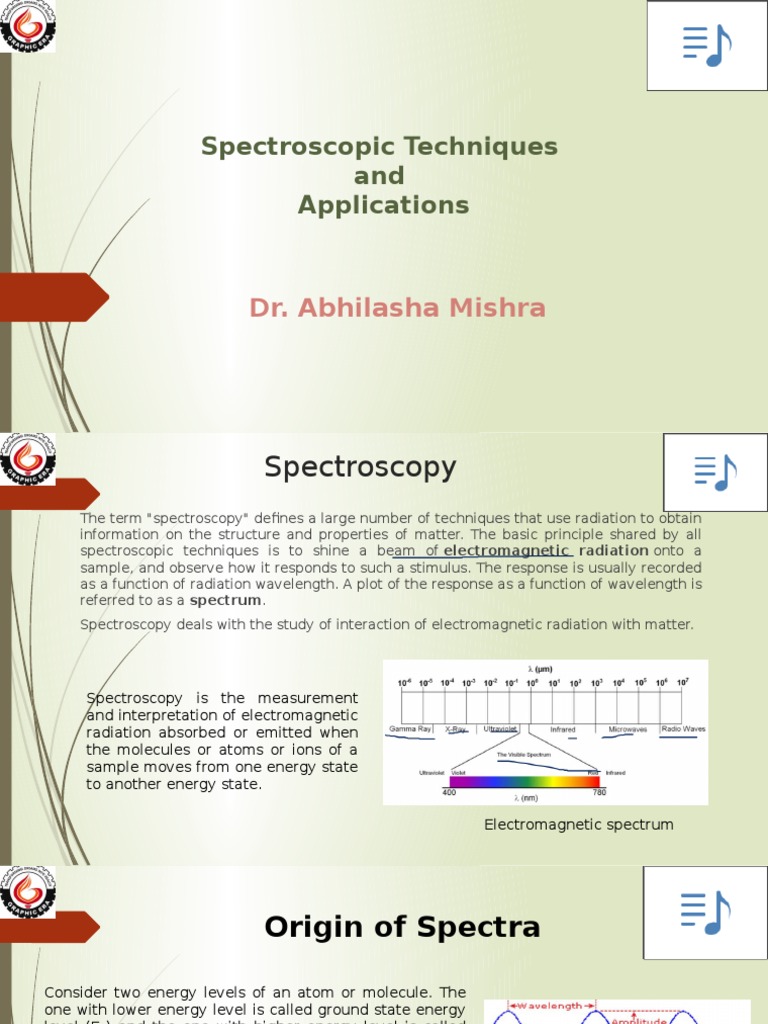 Spectroscopic Techniques and Applications: Dr. Abhilasha Mishra | PDF ...