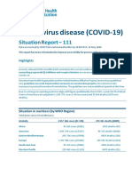 Coronavirus Disease (COVID-19) : Situation Report - 111
