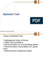 UNIT - I Alphabet Test