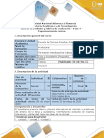 Guía de Actividades y Rúbrica de Evaluación - Fase 4 - Experimentación Activa