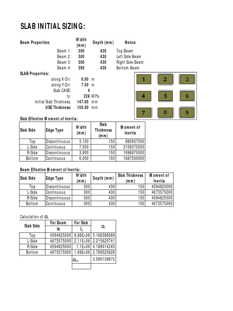 Slab Initial Sizing Example PDF Beam (Structure) Applied And
