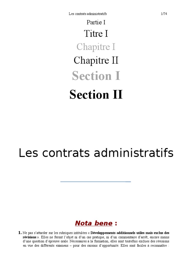 Contrats Administratifs Cours L2 Droit Jurisprudence Legislation