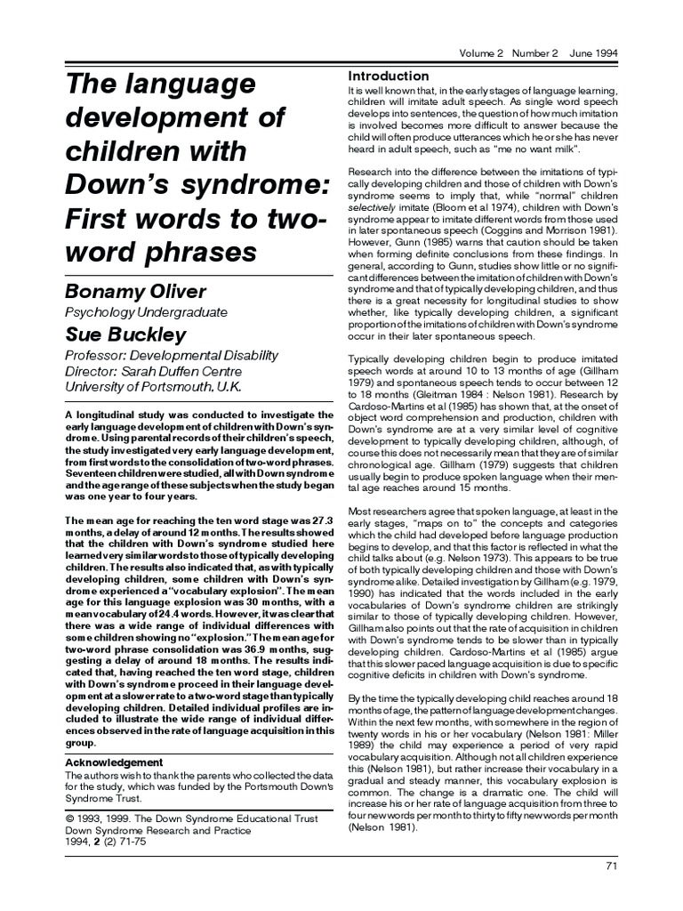 Reports 33 Language Development Pdf Language Development