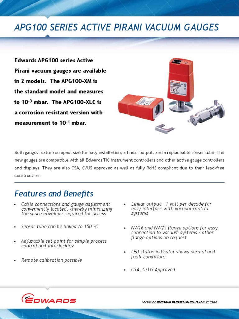 Pirani Gauge Manual PDF Calibration Pressure Measurement