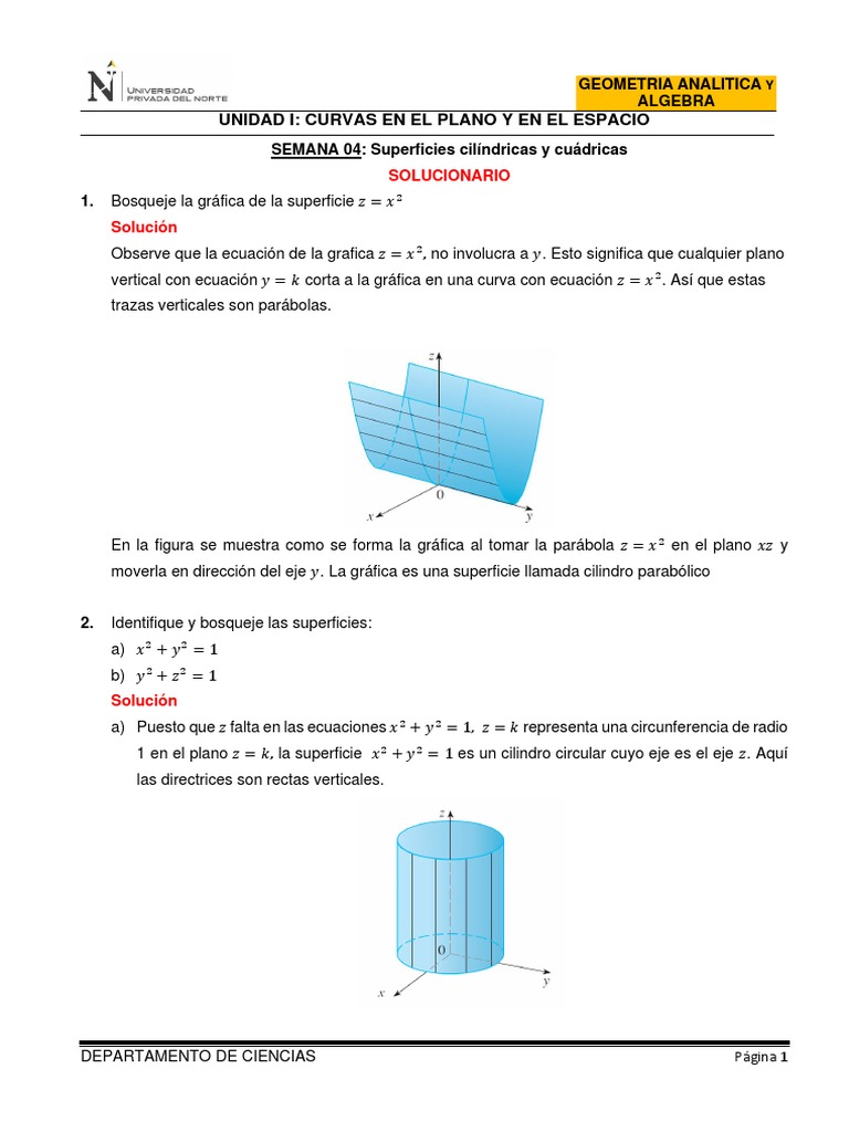 Solucionario Ht 4 Superficies Cilindricas Y Cuadricas Elipse Rene Descartes