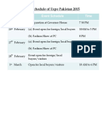 Event Schedule of Expo Pakistan 2015 PDF