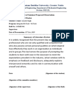 Gautam Buddha University, Greater Noida: Report of Seminar/Proposed Dissertation