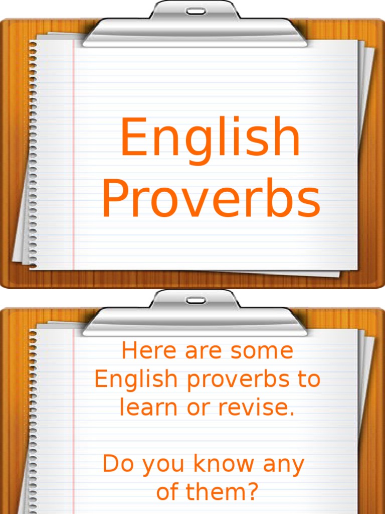 English Proverbs 3 Activities Promoting Classroom Dynamics Group Form ...