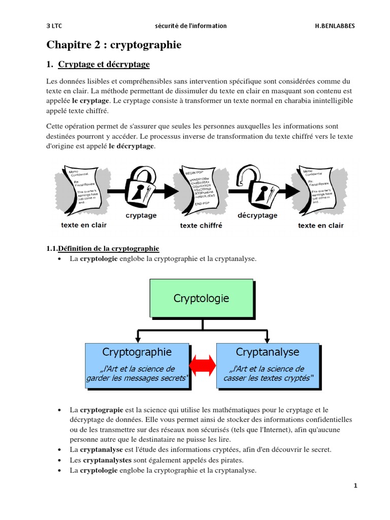 Définition et méthodes de cryptographie | PDF | Cryptographie | Cryptage