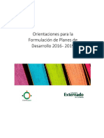 Orientaciones Para La Formulación de PDM 2016-2019