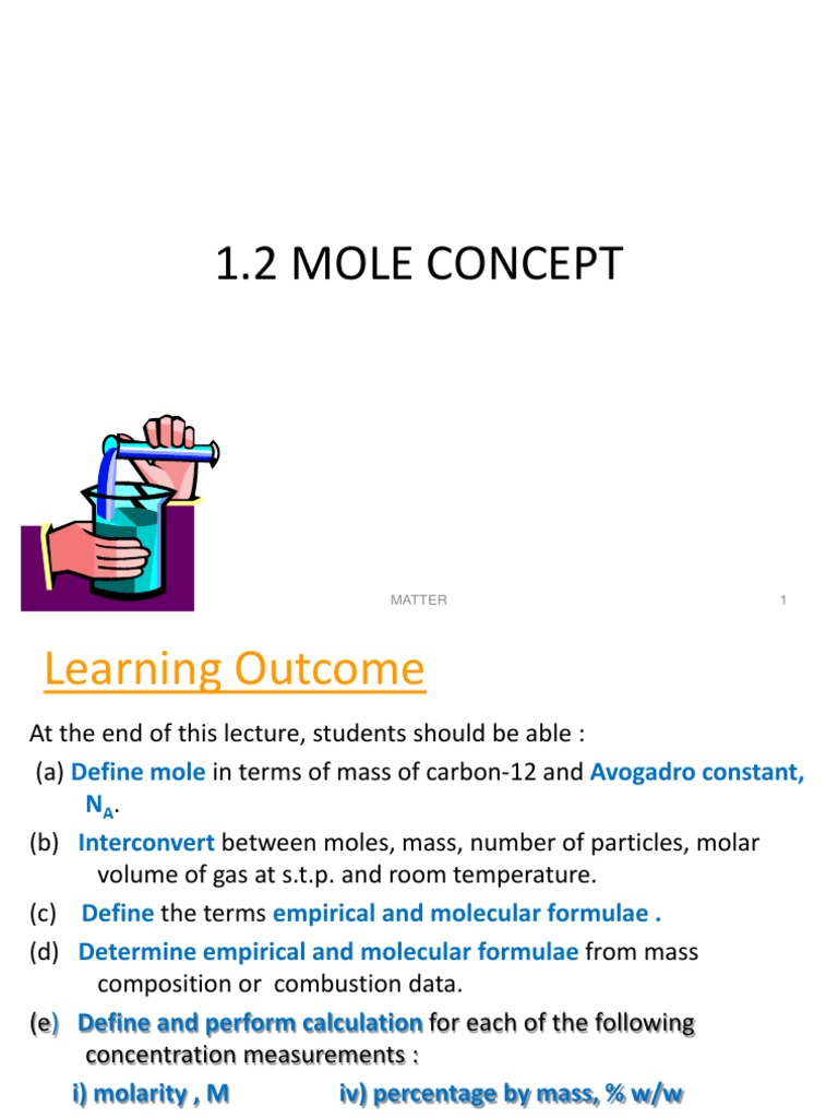 Understanding the Mole Concept in Chemistry | PDF | Mole (Unit) | Solution