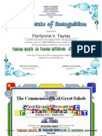 Certificate For Nutrition 2015