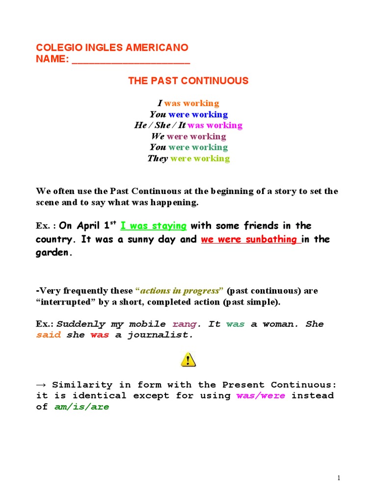 Understanding Past Continuous Tense | PDF | Language Arts & Discipline