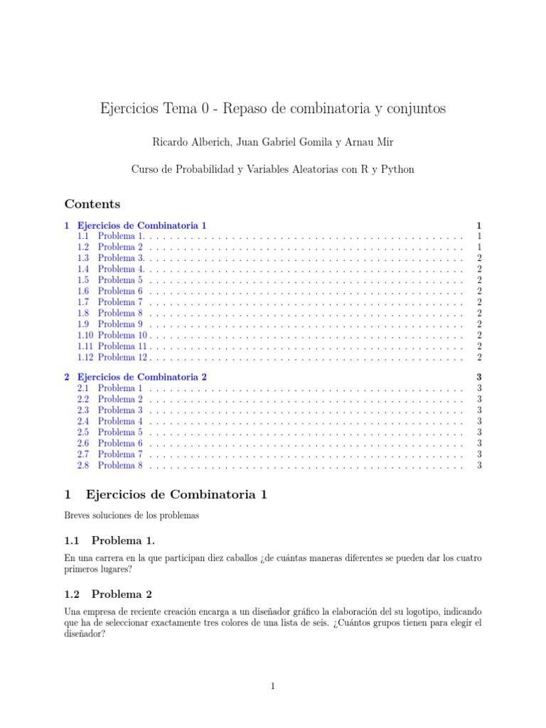 Ejercicios de Combinatoria para Primaria | PDF | Enseñanza de ...