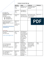 Contact List and Call Log