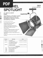 Strand Century Lighting 3501 Castor 10-Inch Fresnel Spotlight Spec Sheet 6-77