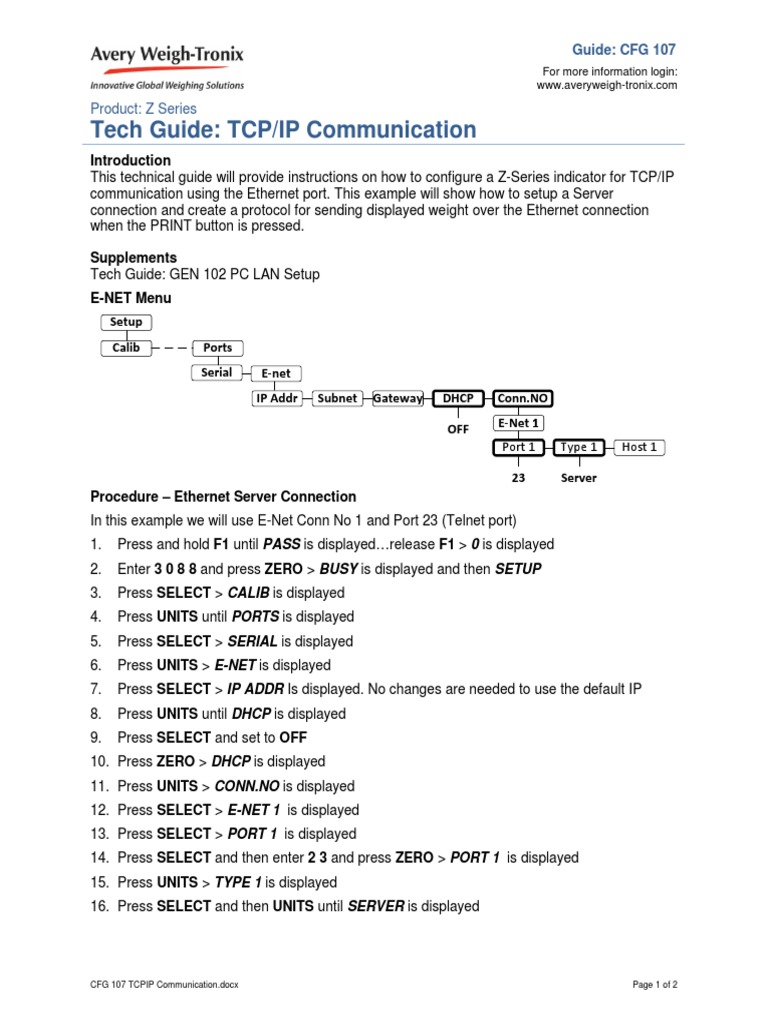 Z-Series TCP/IP Setup Guide | PDF | Port (Computer Networking ...
