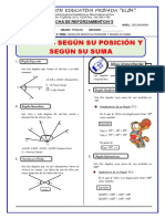 Los Ángulos Según Su Posición para Primero de Secundaria