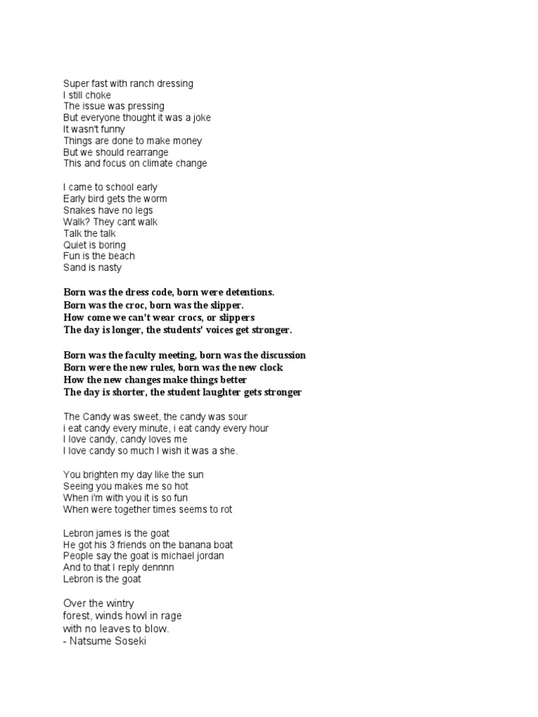 Class Poems | PDF