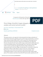 Form Design of Product Image Using Grey Relational Analysis and ANN Models PDF