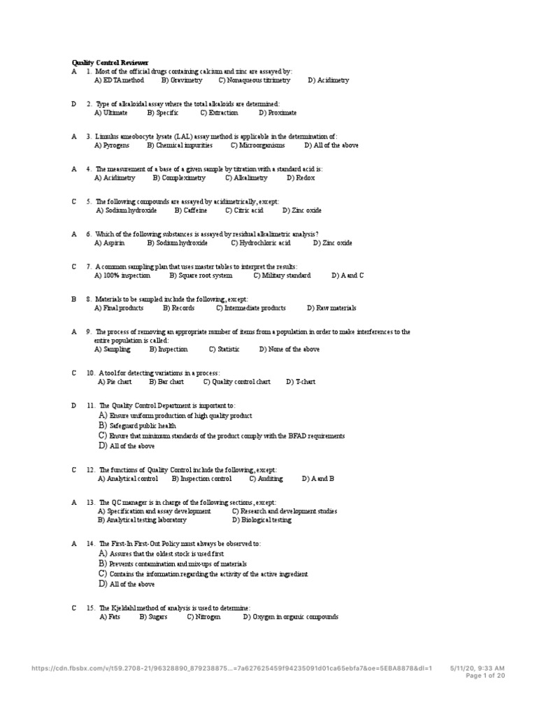 Drug Quality Control PDF Titration Chemistry