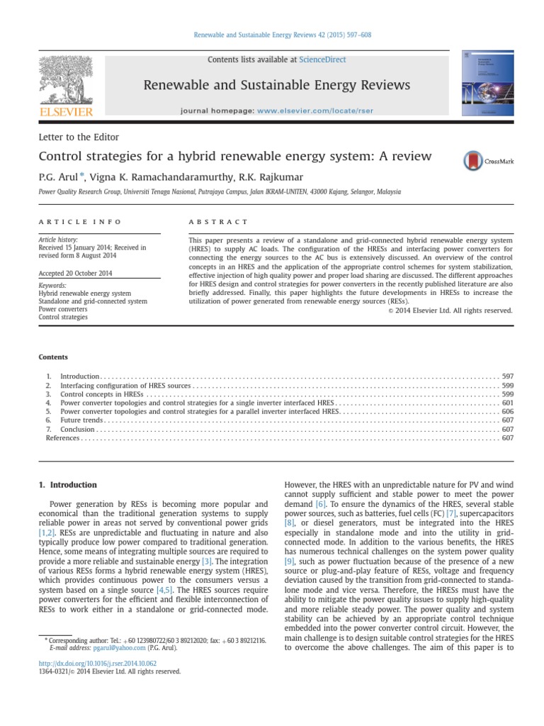 Control Strategies for Hybrid Energy Systems | PDF | Power Inverter ...