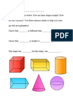 3d Shape Pre and Post Assessment