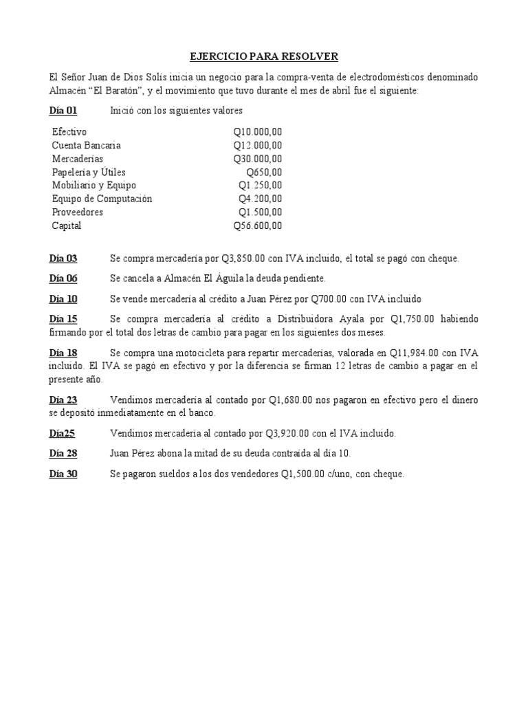 Ejercicio Libro Diario Pdf