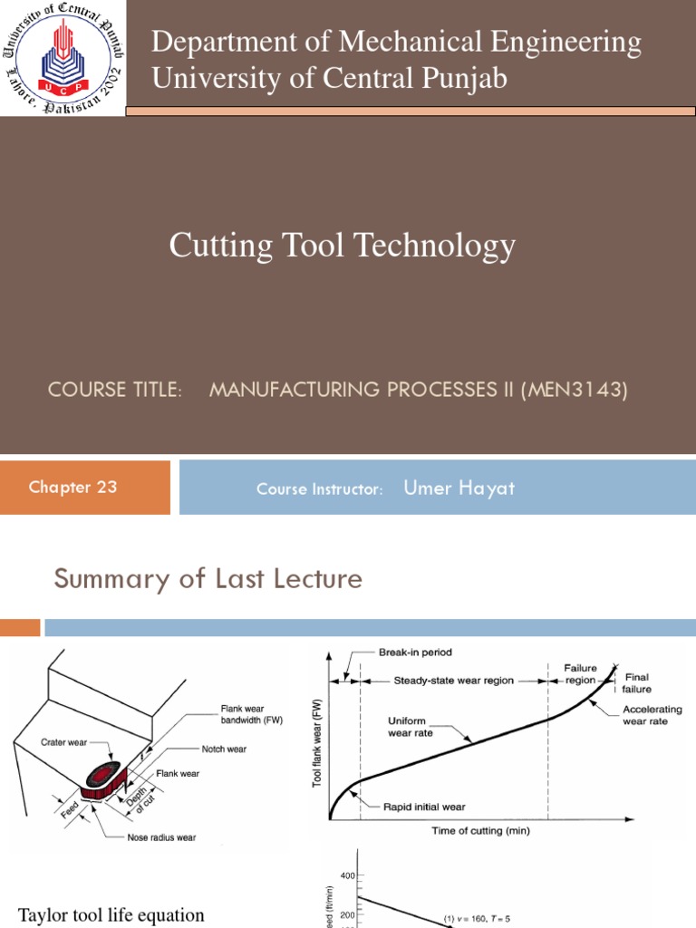 Lecture 11 (Cutting Tool Technology) PDF Steel Metalworking