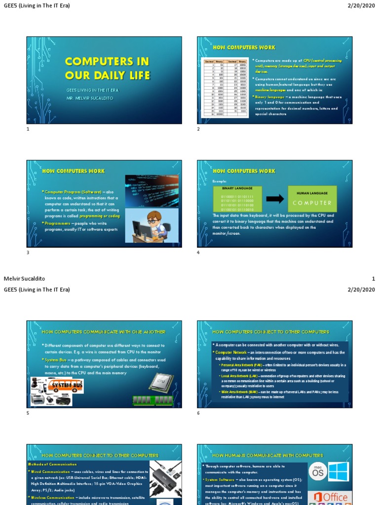 Computers in Daily Life: Key Uses | PDF | Local Area Network | Computer ...