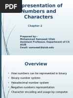 Representation of Numbers and Characters: Chapter-2